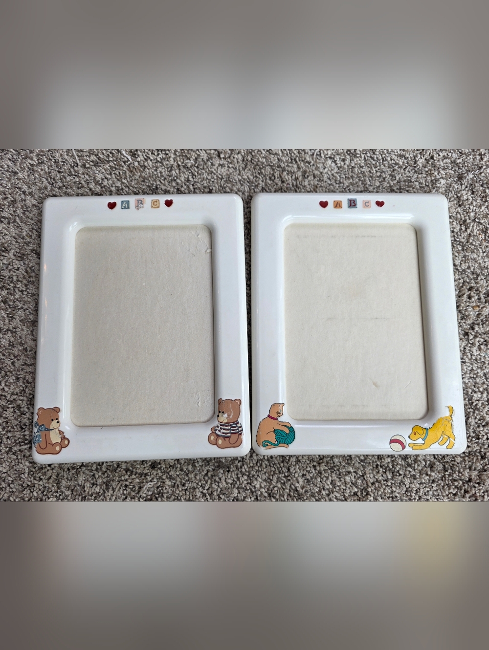Vintage Tupperware Ivory Picture Frames 5x7 Cute Nursery Playroom